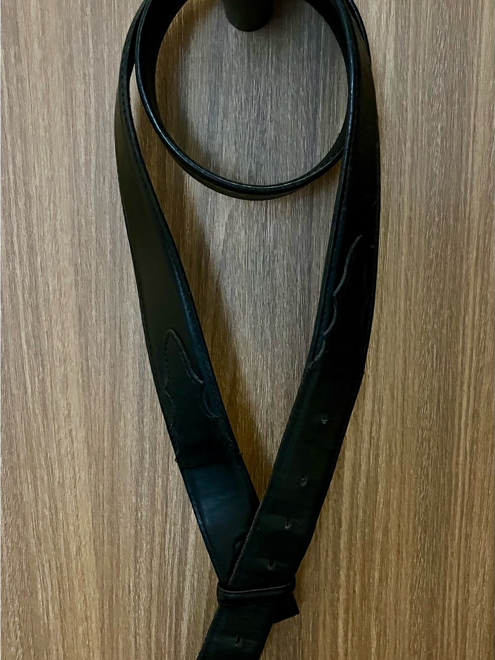 Tony Lama Men's Black Leather Belt - Classic Western Detail Black Leather.